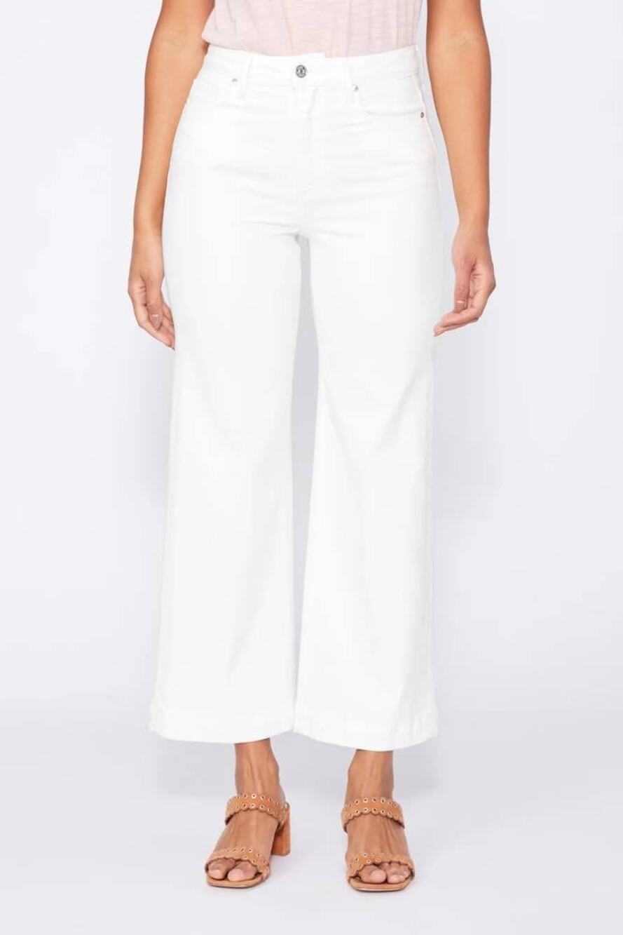 PAIGE Anessa High Rise Wide Leg Jean Light Ecru White 29 NWT Minimalist Coastal